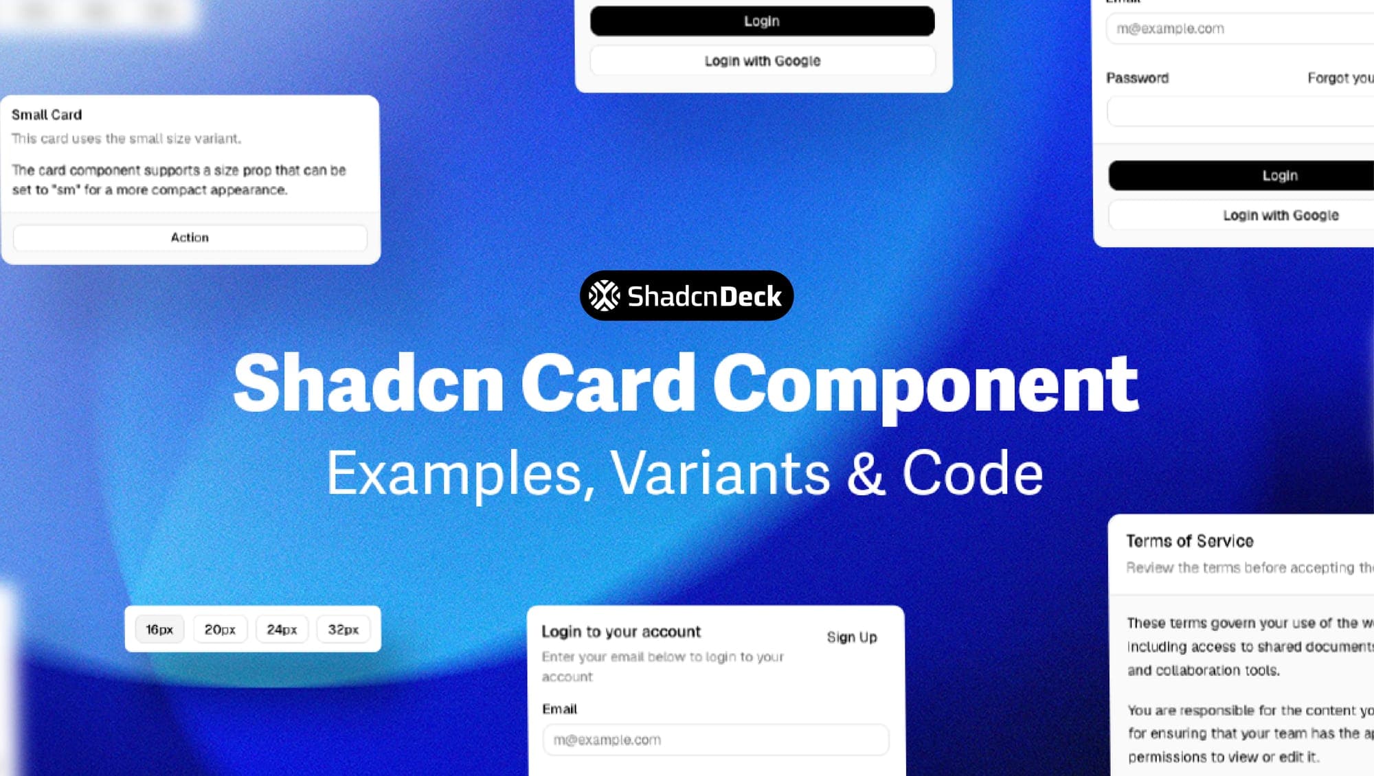 Shadcn Card Component: Examples, Variants & Code (2026)