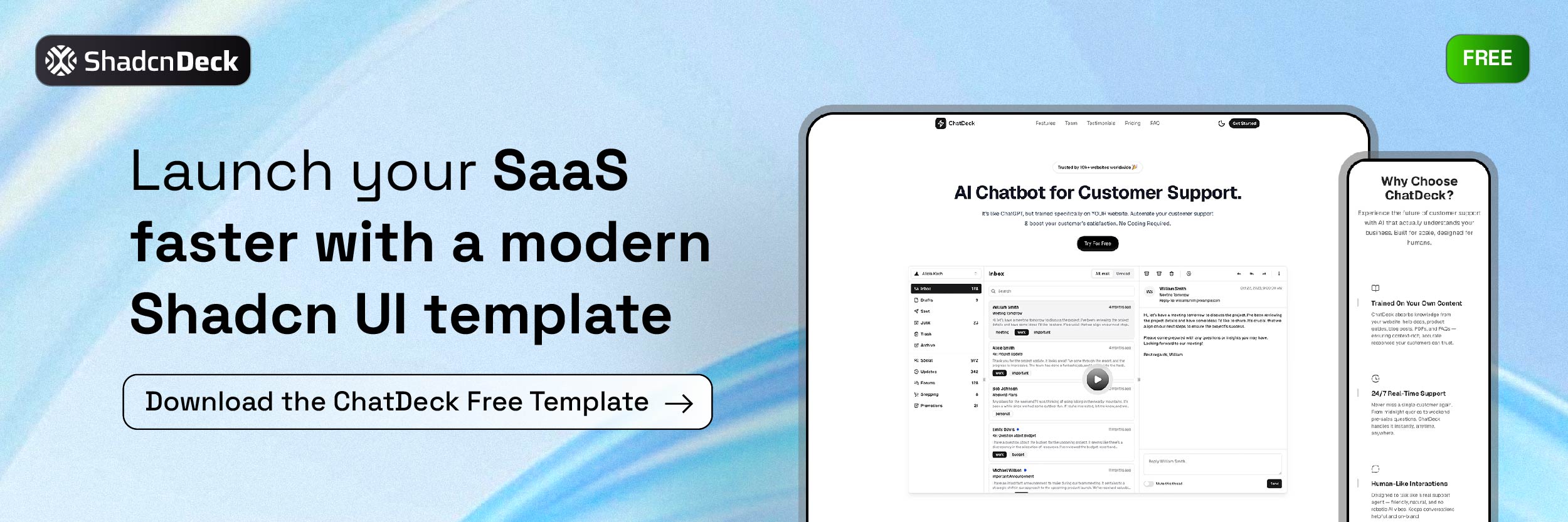 Launch your SaaS faster with a modern Shadcn UI template - Explore Free Templates